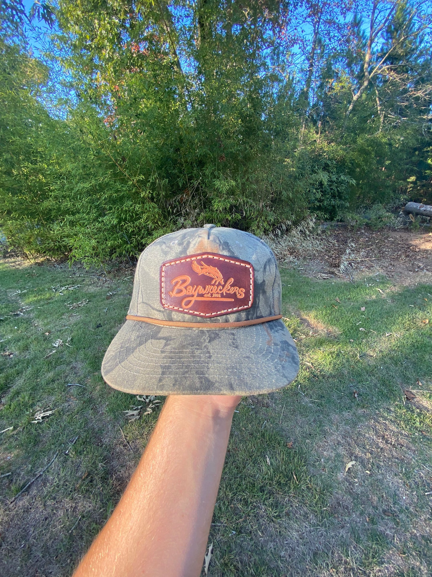 NatGear Leather Patch Rope Hat