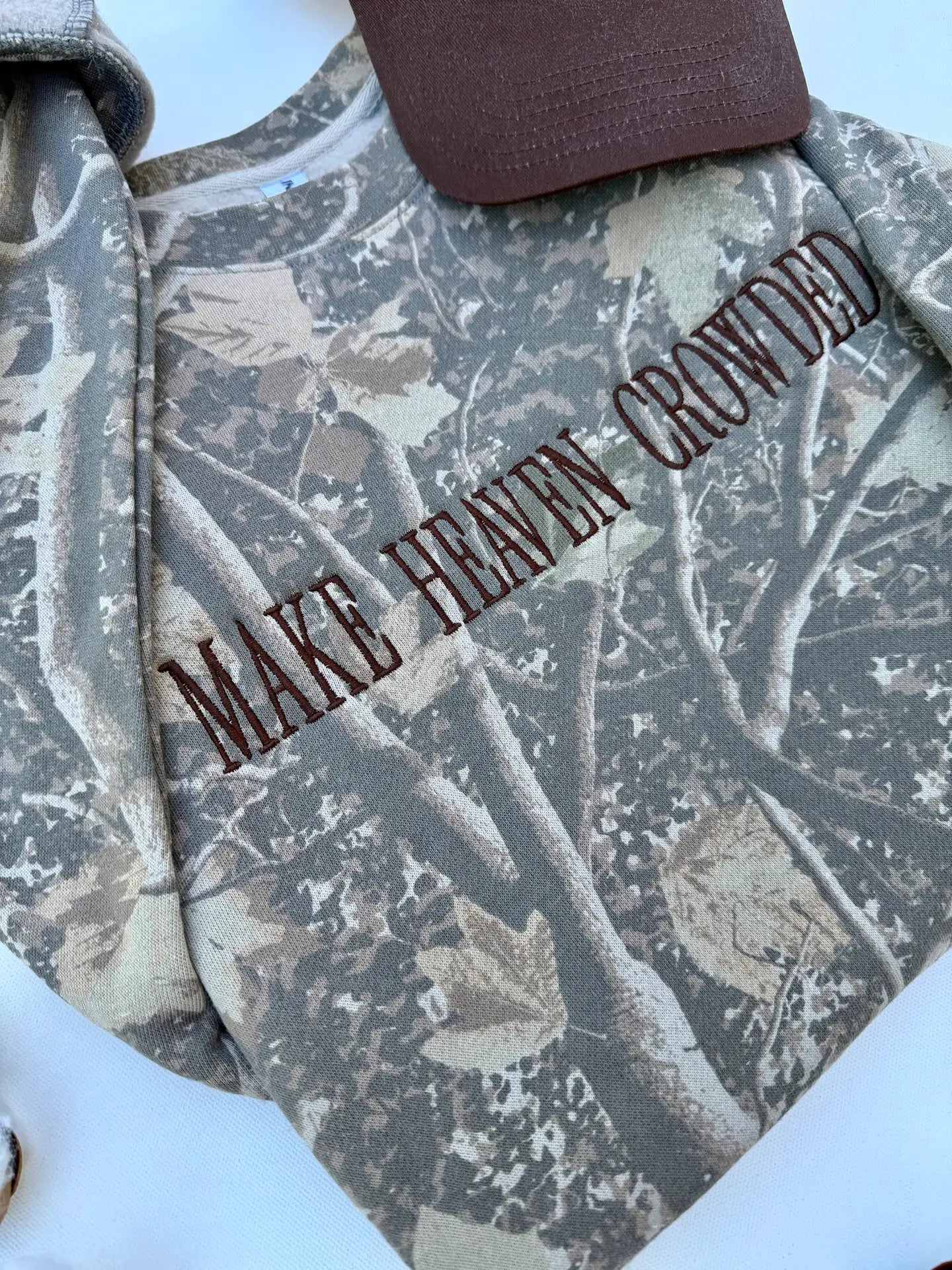 Vintage Camo "Make Heaven Crowded" Pullover