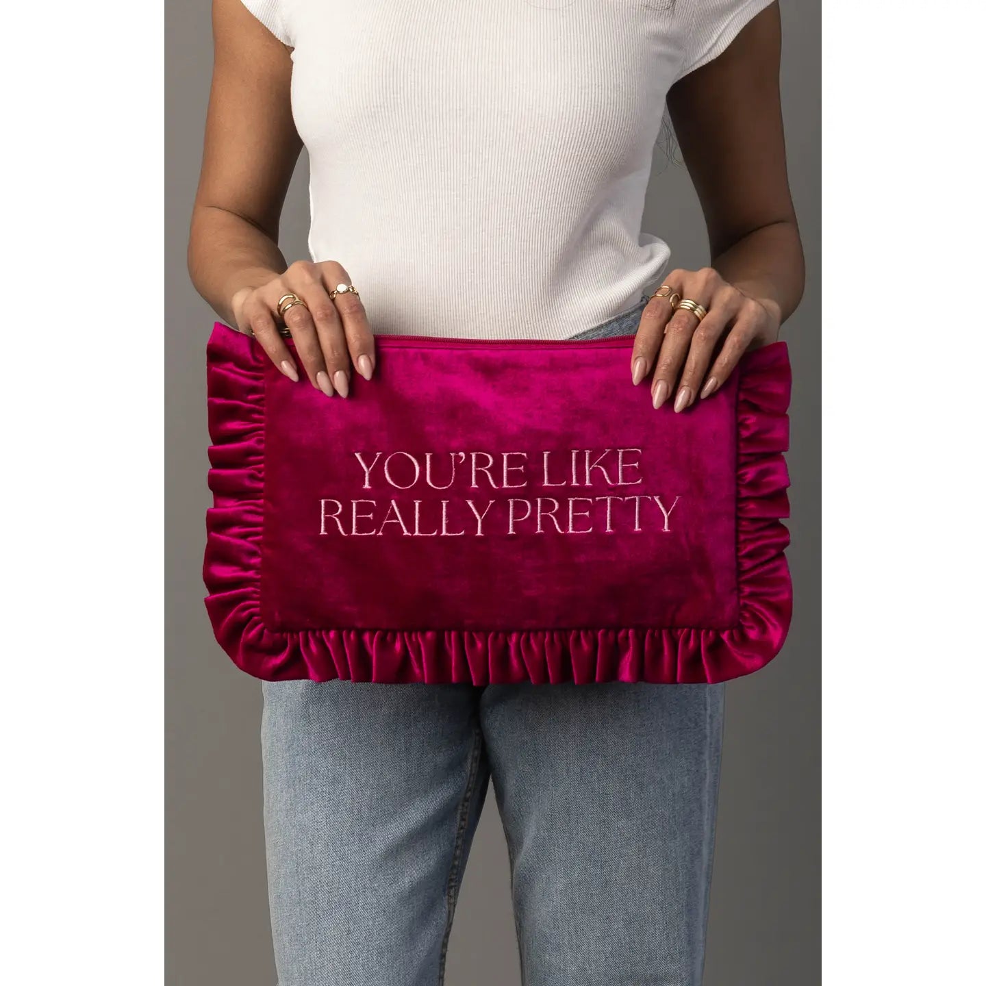 You're Like Really Pretty Velvet Travel Pouch (preorder)