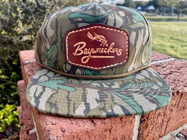 Mossy Oak Greenleaf Rope Trucker Hat (Original Baywreckers Logo)