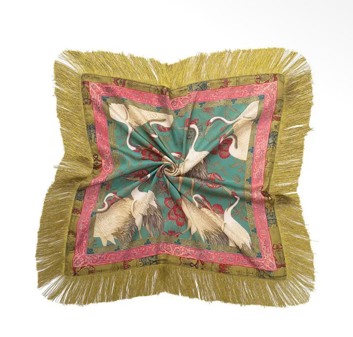 The Gilded Crane Scarf