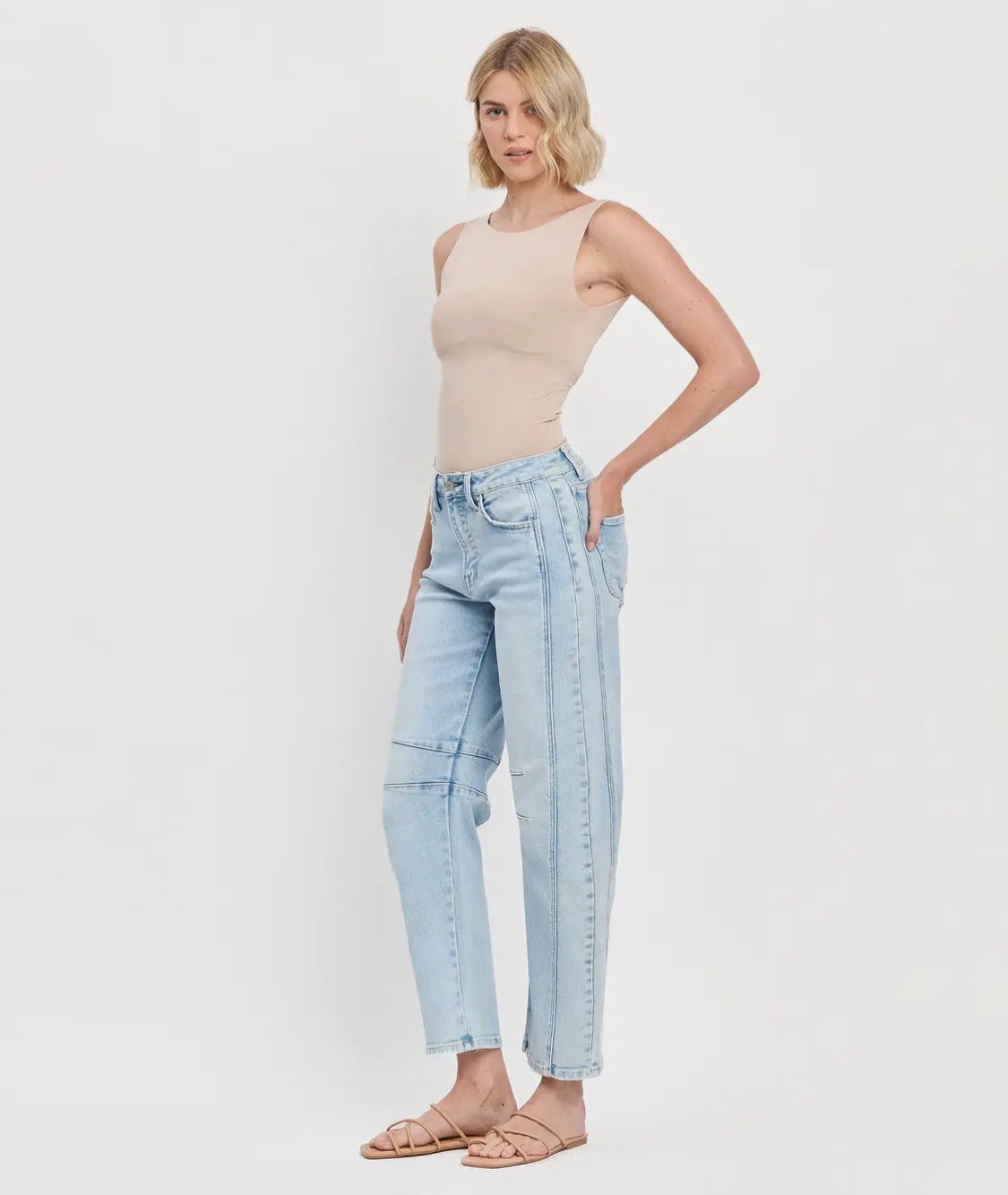 Northern Lights High Rise Light Wash Barrell Leg Jeans