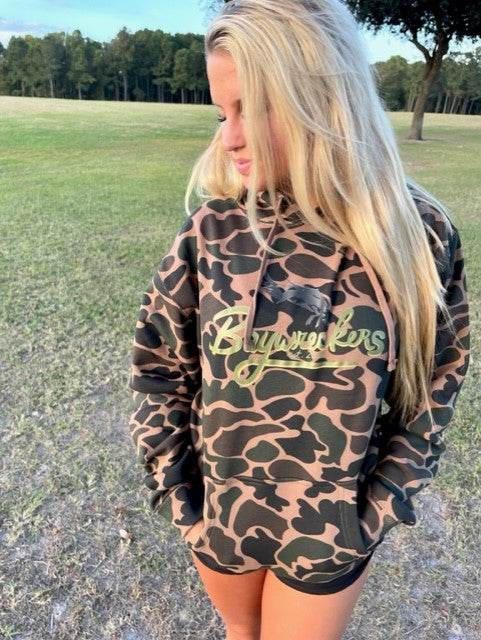 Custom Old School Camo Hoodie Bay Wreckers Co