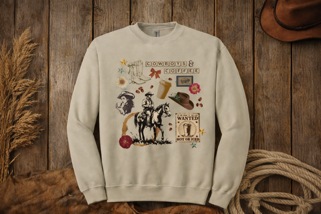 Cowboys & Coffee Crewneck