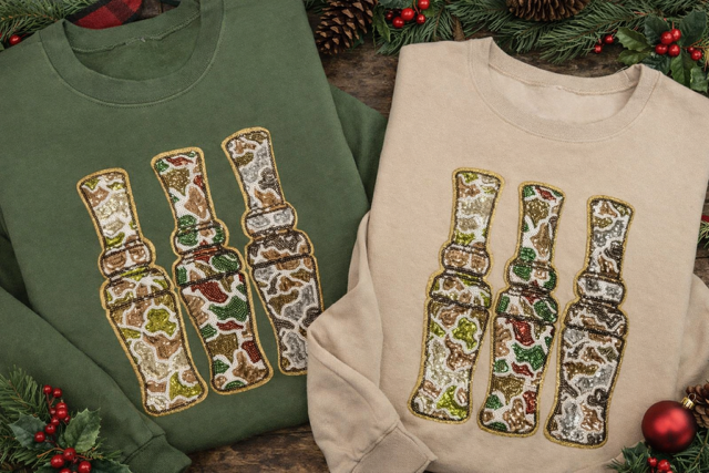 Sequin Duck Call Crewnecks