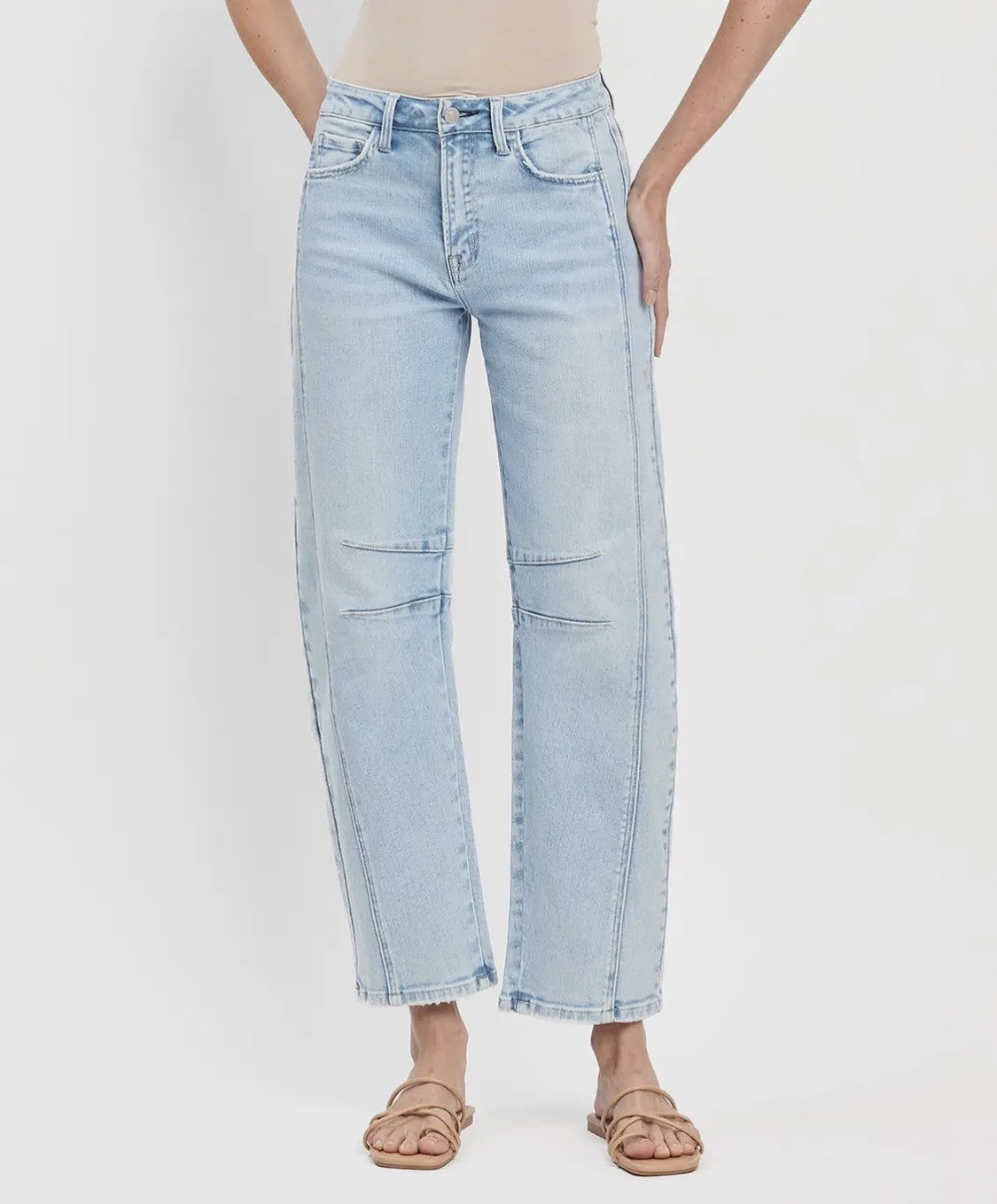 Northern Lights High Rise Light Wash Barrell Leg Jeans