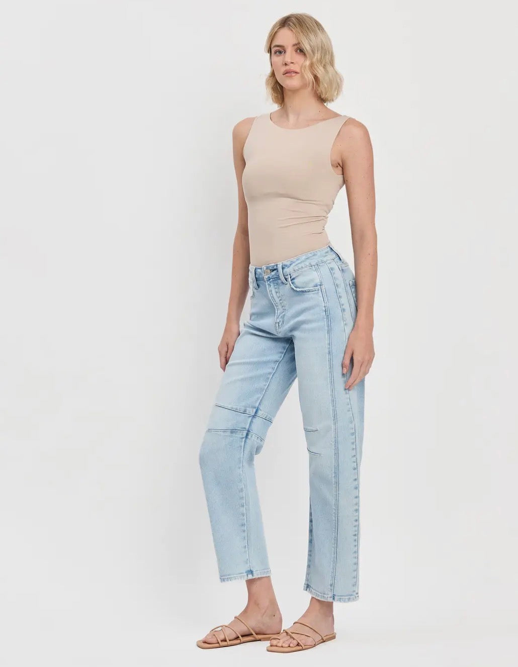 Northern Lights High Rise Light Wash Barrell Leg Jeans