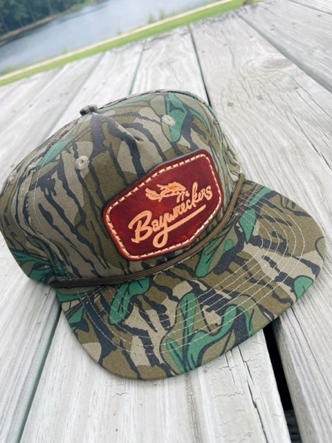 Mossy Oak Greenleaf Rope Trucker Hat (Original Baywreckers Logo)