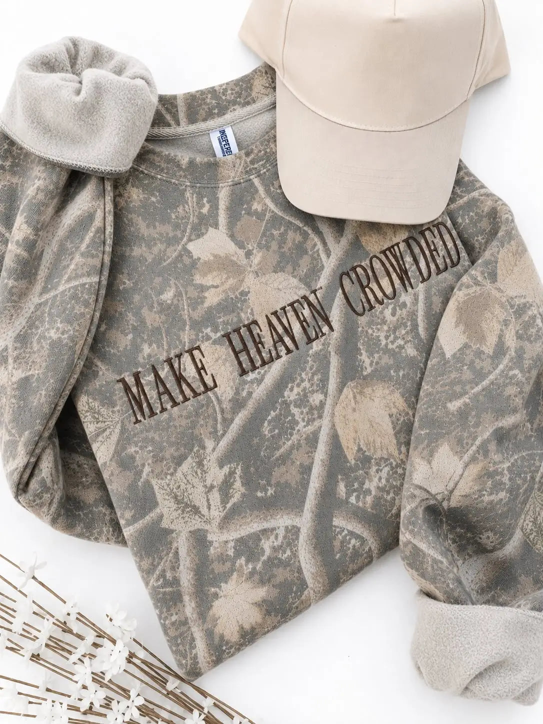 Vintage Camo "Make Heaven Crowded" Pullover