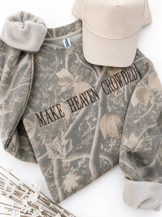 Vintage Camo "Make Heaven Crowded" Pullover